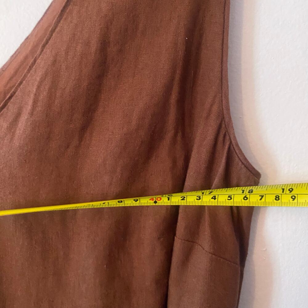NWT Ann Taylor Chocolate Brown Linen Blend Sleeveless Mini Dress V-neck Women 4 - Picture 9 of 11